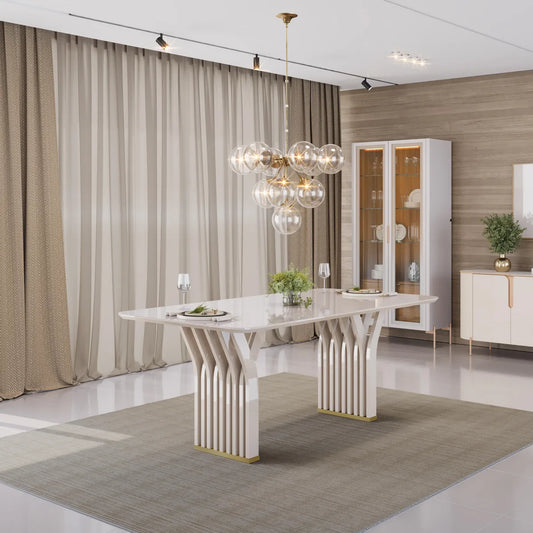 Comedor 6 sillas Yara Blanco Off White Altavisión