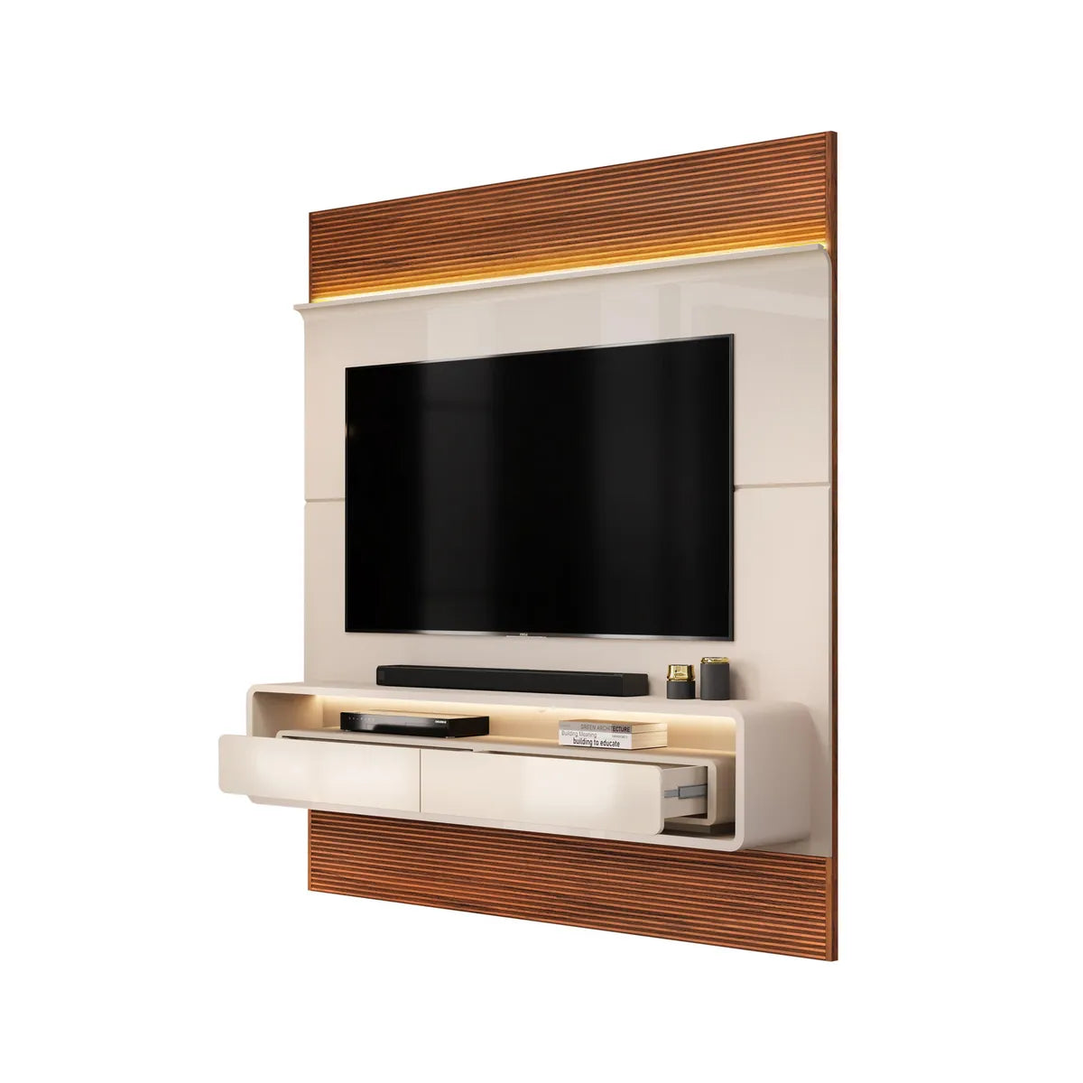 Panel TV 70" Taylor Off White Freijo Altavisión