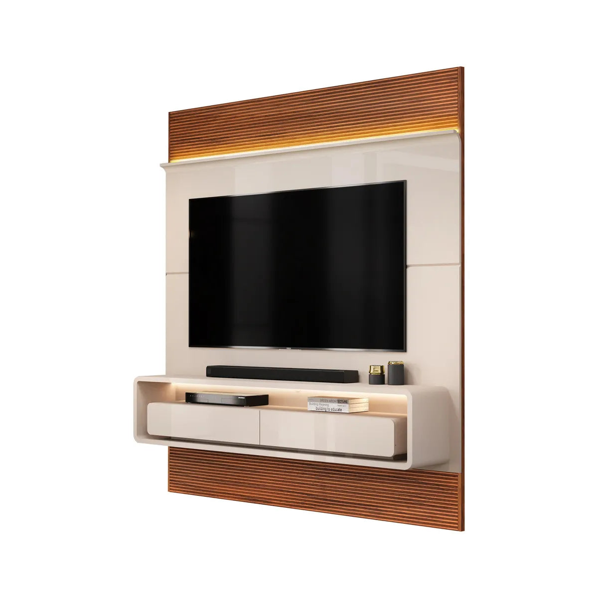 Panel TV 70" Taylor Off White Freijo Altavisión
