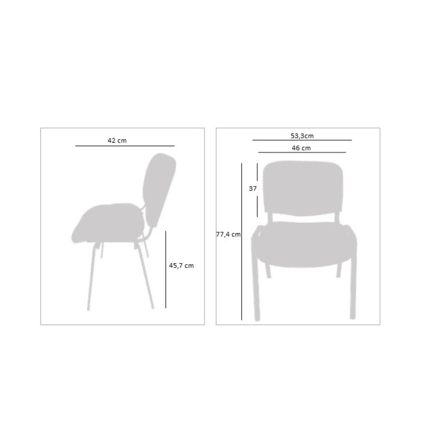 Silla de visita Isosceles Negro One Sit