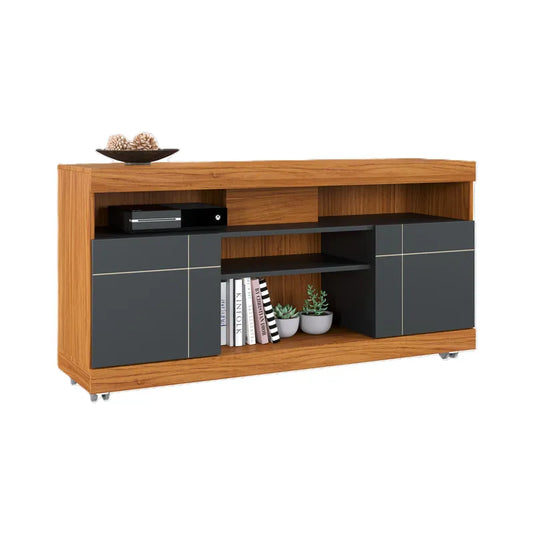 Rack Yara 47" 2 Puertas Negro Di Poretti