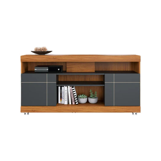 Rack Yara 47" 2 Puertas Negro Di Poretti