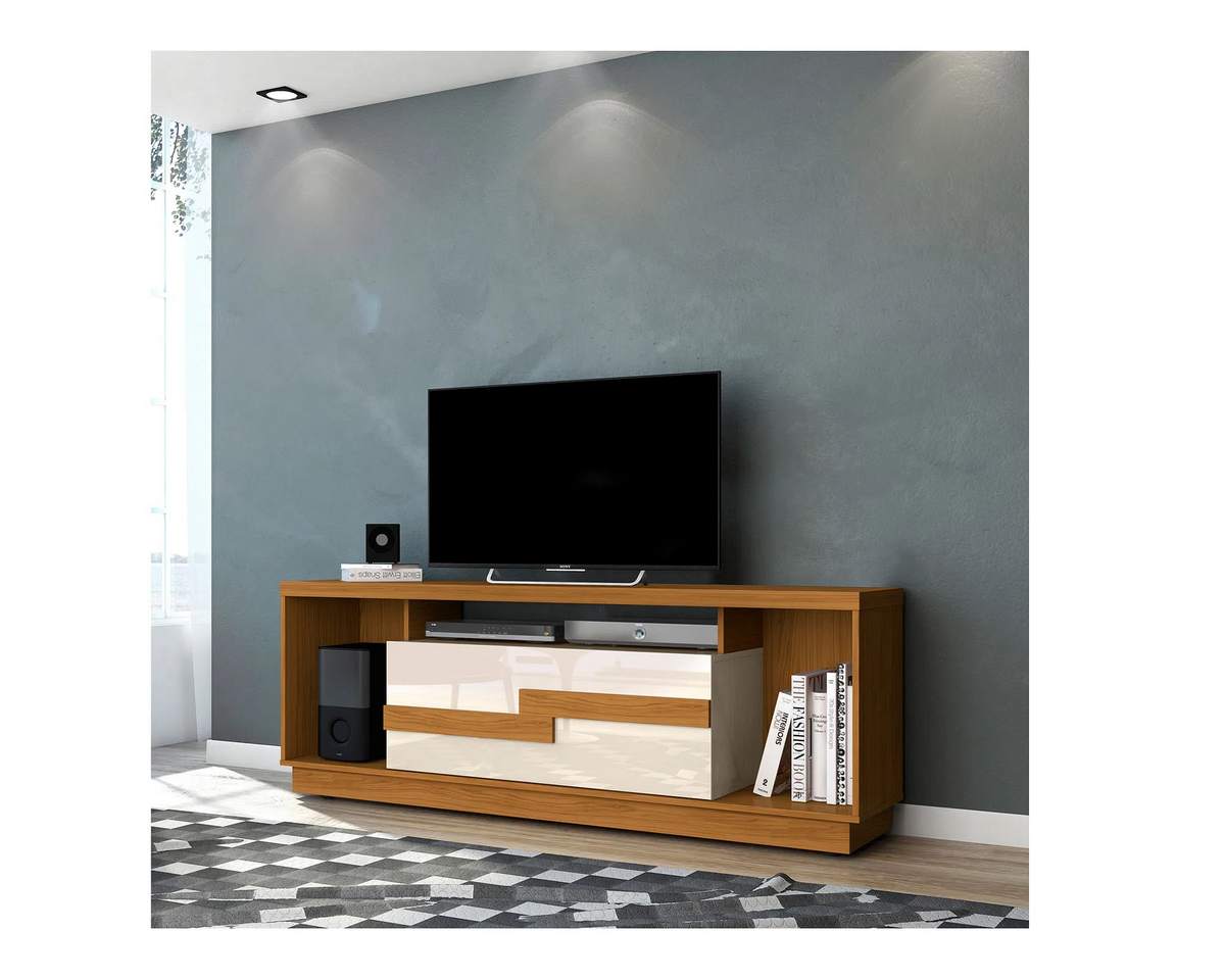 Rack TV 60'' Bia Natural/Blanco Opaco Altavisión