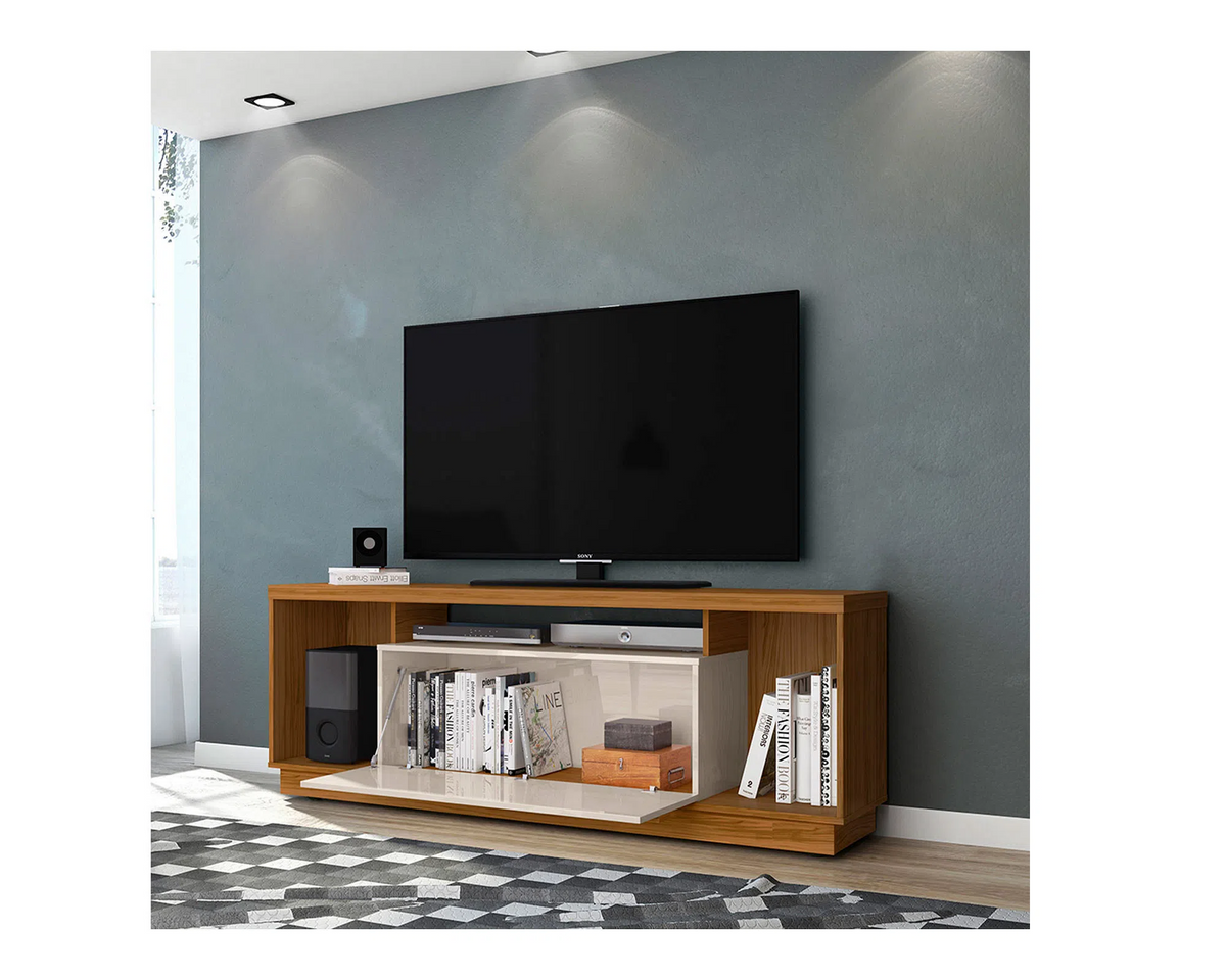Rack TV 60'' Bia Natural/Blanco Opaco Altavisión