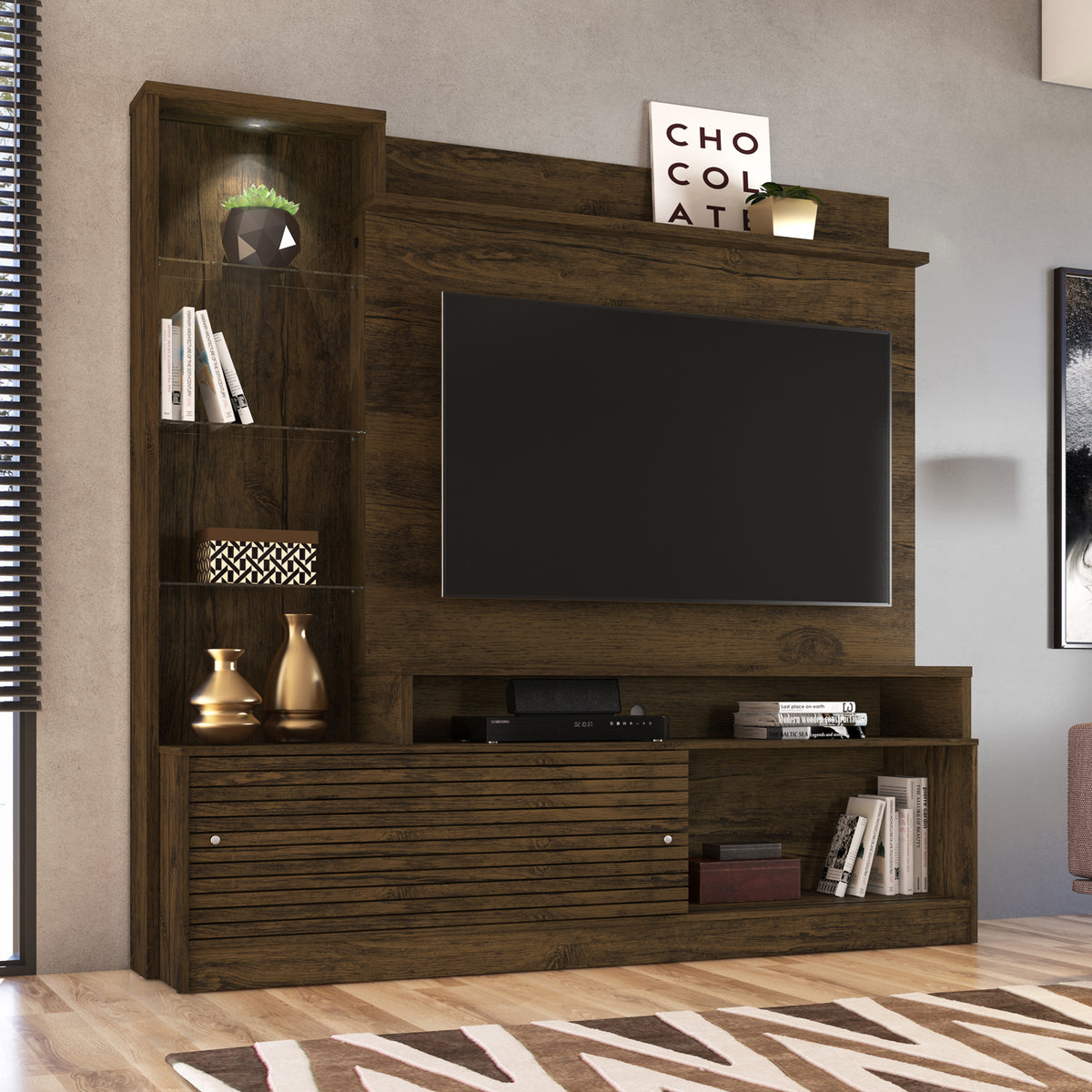 Home TV 55" Frizz Prime Café Oscuro Altavisión